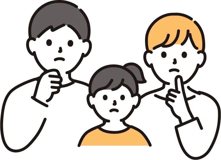 悩んでいる様子